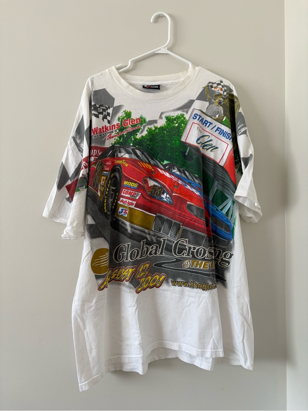 Chase Authentics White Tee with Red Logo Accent